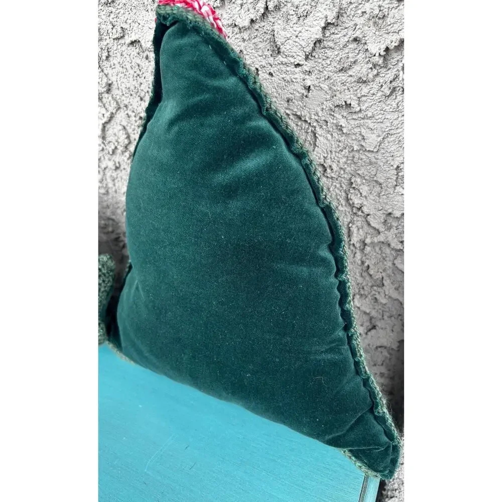 Handmade Tree Shaped Throw Pillow Set: Green Holiday Home Decor